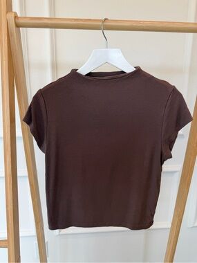 wild fable Chocolate Brown Short Sleeve Ribbed Tee